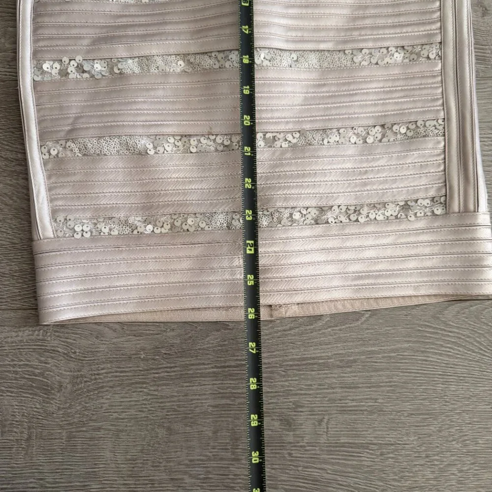 BCBGMAXAZRIA Strapless Mini Bandage Dress Champagne Sequin Size 0 - Picture 12 of 12